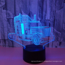 Lampe de bureau acrylique de voiture de camion 3D LED illusion lampe de nuit pour les cadeaux de décoration à domicile